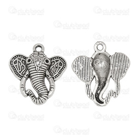 1111-5010-002 - Metal Pendant Elephant With Engraved Design 24.5x23.5mm Antique Nickel Flat Back 5pcs  Theme: Animals 1111-5010-002,Beads,Metal,Others,5pcs,Pendant,Metal,Metal,24.5x23.5mm,Elephant,With Engraved Design,Antique Nickel,Flat Back,China,5pcs,montreal, quebec, canada, beads, wholesale