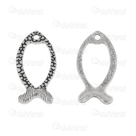 1111-5010-004 - Metal Pendant Fish outline With Engraved Design 10x19mm Antique Nickel Flat Back 60pcs  Theme: Animals 1111-5010-004,Pendants,Pendant,Metal,Metal,10X19MM,Fish outline,With Engraved Design,Antique Nickel,Flat Back,China,60pcs,Theme: Animals,montreal, quebec, canada, beads, wholesale