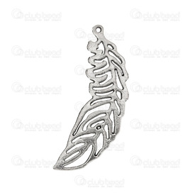 1111-5010-008 - Animal Metal Pendant Feather 37x14mm Nickel 20pcs 1111-5010-008,Beads,Metal,Pendant,Pendant,Animal,Metal,Metal,37x14mm,Free Form,Feather,Grey,Nickel,China,20pcs,montreal, quebec, canada, beads, wholesale
