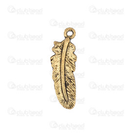 1111-5010-010GL - Animal metal pendant feather 23x7mm antique gold 20pcs 1111-5010-010GL,Pendants,Metal,montreal, quebec, canada, beads, wholesale
