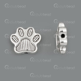 1111-5010-18 - Animal Metal Bead Animal Paw 12x14x3.5mm 1.5mm Hole Nickel 10pcs 1111-5010-18,Pendants,Metal,montreal, quebec, canada, beads, wholesale