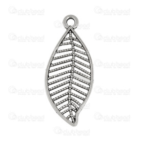 1111-5011-004 - Nature Metal Pendant Lined Leaf 17x11mm Antique Nickel 50pcs  0.8g 1111-5011-004,Pendants,Metal,Leaf,Pendant,Nature,Metal,Metal,17X11MM,Free Form,Leaf,Lined,Grey,Antique Nickel,China,montreal, quebec, canada, beads, wholesale