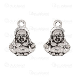1111-5012-015-2 - Spiritual Metal Charm Happy Buddha 18x13x5mm 2mm loop Nickel 10pcs 1111-5012-015-2,Beads,Metal,Others,montreal, quebec, canada, beads, wholesale