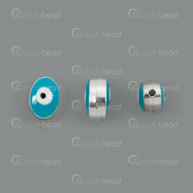 1111-5012-016 - Spiritual Metal evil eye bead 10x7mm 1.3mm hole Silver 20pcs 1111-5012-016,Pendants,Metal,montreal, quebec, canada, beads, wholesale