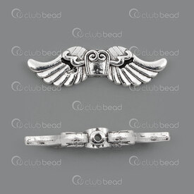 1111-5012-020 - Spiritual Metal Bead Angel Wing 10x33.5x4mm 1.5mm Hole Nickel 10pcs 1111-5012-020,Pendants,Metal,montreal, quebec, canada, beads, wholesale