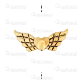 1111-5012-18OXGL - Spiritual Metal bead angel's wing with heart 21.5x9mm antique gold 50pcs 1111-5012-18OXGL,Pendants,Metal,montreal, quebec, canada, beads, wholesale