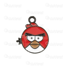 1111-5016-004 - Metal Pendant Angry Birds 20x15mm Red filling Black 10pcs  Theme: Comic Character 1111-5016-004,Pendant,Metal,Metal,20X15MM,Angry Birds,Black,Red filling,China,10pcs,Theme: Comic Character,montreal, quebec, canada, beads, wholesale