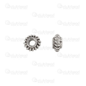 1111-5038 - Metal Bead Spacer Round 6x2mm Antique With Fancy Design 2mm Hole 100pcs 1111-5038,Beads,100pcs,Metal,Bead,Spacer,Metal,Metal,6X2MM,Round,Round,Grey,Antique,With Fancy Design,2mm Hole,montreal, quebec, canada, beads, wholesale