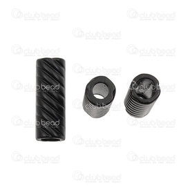 1111-5042-BN - Metal  Embout pour Cordon 19x8mm Noir Tube Trou 5mm base 4mm rond tête 20pcs 1111-5042-BN,Pendentifs,montreal, quebec, canada, beads, wholesale