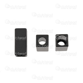 1111-5048-BN - Metal Cord End 15x6.5mm Black Rectangle Tube 5mm Hole 4mm head hole 20pcs 1111-5048-BN,montreal, quebec, canada, beads, wholesale