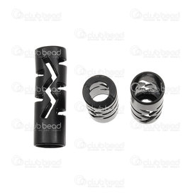 1111-5052-BN - Metal Cord End 20x6mm Black Tube 5mm Hole 4mm head hole 20pcs 1111-5052-BN,montreal, quebec, canada, beads, wholesale