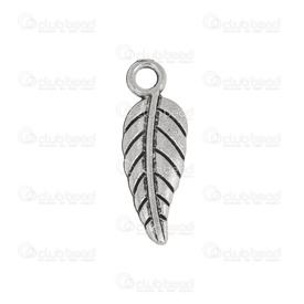 1111-5110-004 - Animal Breloque Plume Métal Nickel 19X6mm 0,5gr 50pcs 1111-5110-004,PLUME METAL 9X,montreal, quebec, canada, beads, wholesale