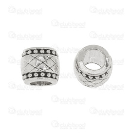 1111-5200-002 - Metal Bead European Style Cylinder With Engraved Design 8x8.5mm Antique Nickel 4.5mm Hole 25pcs 1111-5200-002,Beads,European style,Bead,European Style,Metal,Metal,8x8.5mm,Cylinder,Cylinder,With Engraved Design,Antique Nickel,4.5mm Hole,China,25pcs,montreal, quebec, canada, beads, wholesale