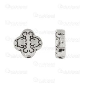 1111-5200-012 - Metal Bead Fancy With Engraved Design 11x11mm Antique Nickel 1.3mm Hole 20psc 1111-5200-012,Fancy,Bead,Metal,Metal,11X11MM,Fancy,With Engraved Design,Antique Nickel,1.3mm Hole,China,20psc,montreal, quebec, canada, beads, wholesale