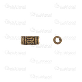 1111-5200-022OXBR - metal bead tube fancy design 6x3mm antique brass nickel free 50pcs 1111-5200-022OXBR,Beads,Metal,Others,montreal, quebec, canada, beads, wholesale