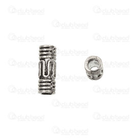 1111-5200-228-OXWH - Metal Bead Tube 8x3mm Fancy Design 1.5mm hole Antique Natural 50pcs 1111-5200-228-OXWH,billes 11,montreal, quebec, canada, beads, wholesale