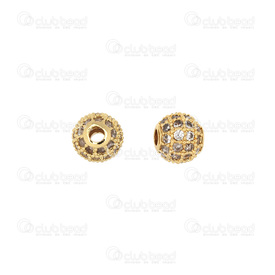 1111-5203-032 - Brass Bead Fancy Round 6mm Gold With Cubic Zirconia Stones 2pcs 1111-5203-032,Beads,Metal,6mm,Bead,Fancy,Metal,Brass,6mm,Round,Round,Gold,With Cubic Zirconia Stones,China,2pcs,montreal, quebec, canada, beads, wholesale