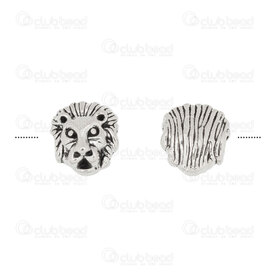 1111-5210-08WH - Animal Metal Bille Tete Lion 12x11x7mm Trou 1.5mm Nickel 15pcs 1111-5210-08WH,Billes,Métal,Autres,montreal, quebec, canada, beads, wholesale
