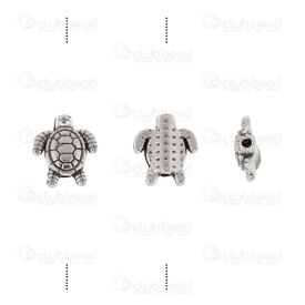 1111-5210-10WH - Animal Metal Bead Turtle 9.5x8.5x3mm 1mm hole Nickel 50pcs 1111-5210-10WH,ANI,AUX,montreal, quebec, canada, beads, wholesale