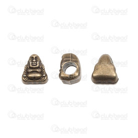 1111-5212-006 - Spirituel Metal Bille Bouddha 11x9.5x8mm Laiton Antique Trou 5mm 20pcs 1111-5212-006,Billes,Métal,montreal, quebec, canada, beads, wholesale