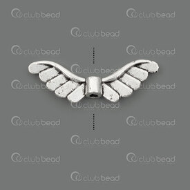 1111-5212-20 - Spiritual Metal Bead Angel Wings 8x23.5x3mm 1.5mm hole Natural 30pcs 1111-5212-20,wing,montreal, quebec, canada, beads, wholesale