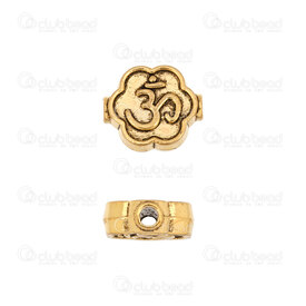 1111-5212-22GL - Spirituel Bille Metal OM 9x8x3mm forme Fleur Trou 1.2mm Or Antique 30pcs 1111-5212-22GL,montreal, quebec, canada, beads, wholesale