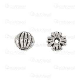 1111-5219-02 - Veggie Metal Bead Pumkin Round 6mm 1.5mm hole Nickel 20pcs 1111-5219-02,Beads,Metal,montreal, quebec, canada, beads, wholesale