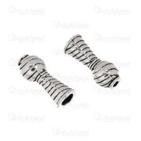 1111-5232-2 - Metal Bead Cone 12x4.5mm Lined Design Top Hole 1.2mm bottom Hole 2.5mm Nickel 50pcs 1111-5232-2,cône,montreal, quebec, canada, beads, wholesale