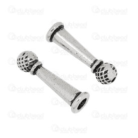 1111-5232 - Metal bead tube 6X20mm nickel free nickel with fancy ball 20pcs 1111-5232,ball bead,montreal, quebec, canada, beads, wholesale