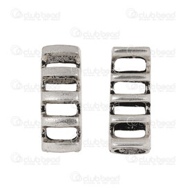 1111-5234-WH - Metal fancy bead tube 36x14x9.5mm Stripes inner 10.5x6.5mm Nickel 5pcs 1111-5234-WH,Beads,Metal,montreal, quebec, canada, beads, wholesale