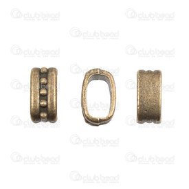 1111-5238-OXBR - Metal Bead Spacer Rounded Rectangle 13x8x6mm Antique Brass With Dotted Line 10x6mm Hole 20pcs 1111-5238-OXBR,Beads,Metal,20pcs,Bead,Spacer,Metal,Metal,13x8x6mm,Round,Rounded Rectangle,Green,Antique Brass,With Dotted Line,10x6mm Hole,montreal, quebec, canada, beads, wholesale