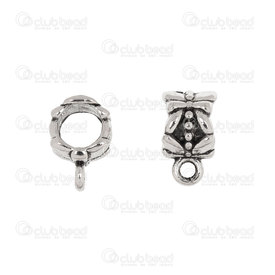 1111-5242 - Metal Bead 11x5mm Fancy design with one loop 5mm Hole Nickel 20pcs 1111-5242,Beads,Metal,montreal, quebec, canada, beads, wholesale