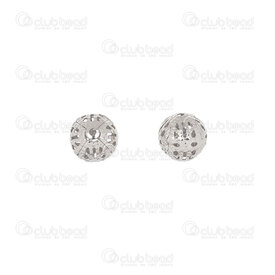 1111-5248-10 - Brass Metal bead round 10mm hollow fancy design nickel 50pcs 1111-5248-10,Beads,montreal, quebec, canada, beads, wholesale