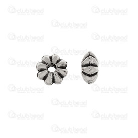1111-5250-06 - Metal Bead Spacer Flower 6x3.5mm Antique 1.5mm Hole 50pcs 1111-5250-06,Findings,Metal,50pcs,Bead,Spacer,Metal,Metal,6x3.5mm,Flower,Flower,Grey,Antique,1.5mm hole,China,montreal, quebec, canada, beads, wholesale