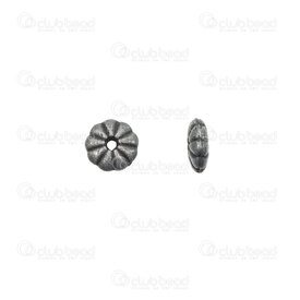 1111-5250-08MDG - Metal Bead Spacer Flower 7x2.5mm Metalic Dark Grey 1.5mm Hole 50pcs 1111-5250-08MDG,Metal,50pcs,Bead,Spacer,Metal,Metal,7x2.5mm,Round,Flower,Grey,Metalic Dark Grey,1.5mm hole,China,50pcs,montreal, quebec, canada, beads, wholesale