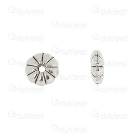 1111-5250-08SL - Metal Bead Spacer Flower 7x2.5mm Silver 1.5mm Hole 50pcs 1111-5250-08SL,Findings,Spacers,Metal,Bead,Spacer,Metal,Metal,7x2.5mm,Round,Flower,Grey,Silver,1.5mm hole,China,montreal, quebec, canada, beads, wholesale