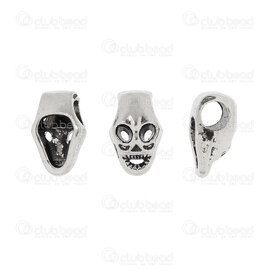 1111-5262 - Metal Bead Skull 9.5x15x8mm 4.5mm hole Nickel 15pcs 1111-5262,SKU,montreal, quebec, canada, beads, wholesale