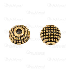 1111-5271-08OXGL - Metal Bead Round 8mm Dot Design 2mm Hole Antique Gold 20pcs china 1111-5271-08OXGL,antique,montreal, quebec, canada, beads, wholesale