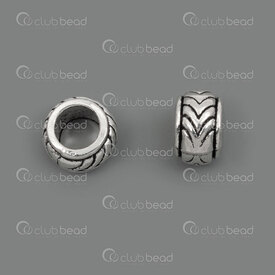 1111-5284-WH - Metal Bille Separateur Cylindre 4.5x7mm Motif Chevron Trou 4mm Naturel 50pcs 1111-5284-WH,chevron,montreal, quebec, canada, beads, wholesale
