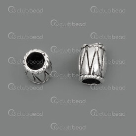 1111-5286-WH - Metal Bille Tube 6x4.5mm Motif ZigZag Trou 2.5mm Naturel 100pcs 1111-5286-WH,billes tubes,montreal, quebec, canada, beads, wholesale