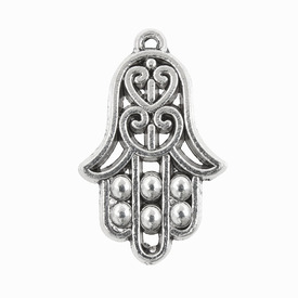1111-9718-OXWH - Metal Pendant Fatima Hand 20X32MM Antique Silver 10pcs 1111-9718-OXWH,montreal, quebec, canada, beads, wholesale
