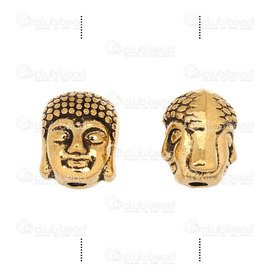 1111-9800-322-OXGL - Spiritual Metal Bead Buddha Head 9x14MM Antique GOLD 10pcs 1111-9800-322-OXGL,tete de buddha,montreal, quebec, canada, beads, wholesale