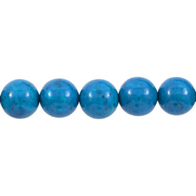 1112-0020-04 - Bille de Pierre Fine Fossile Rond 4MM Bleu Corde de 16 Pouces 1112-0020-04,montreal, quebec, canada, beads, wholesale