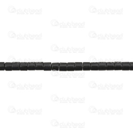 1112-0025-004 - Bille de Pierre Fine Cylindre 4x4mm Obsidienne Noire Corde 16po (env98pcs) 1112-0025-004,montreal, quebec, canada, beads, wholesale