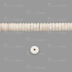 1112-0070-06 - Reconstructed Semi Precious Stone Bead Beige Turquoise Rondelle 8x3mm 1.5mm hole (app 120pcs) 16.5'' String 1112-0070-06,Beads,Stones,Others,montreal, quebec, canada, beads, wholesale