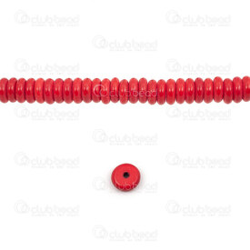 1112-0070-08 - Reconstructed Semi Precious Stone Bead Red Turquoise Rondelle 8x3mm 1.5mm hole (app 120pcs) 16.5'' String 1112-0070-08,Beads,Stones,Others,montreal, quebec, canada, beads, wholesale