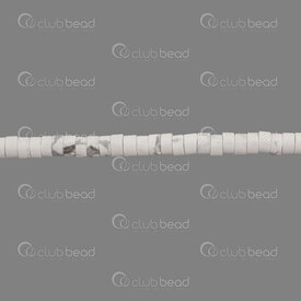 1112-0071-12 - Natural Semi Precious Stone Bead Spacer 2x4.5mm White Howlite 0.8mm hole 15" String 1112-0071-12,Beads,Stones,Others,montreal, quebec, canada, beads, wholesale
