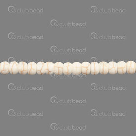 1112-0072-06 - Semi Precious Stone Bead Spacer 6x4mm Beige Turquoise 1.5mm hole (app 90pcs) 16.5'' String 1112-0072-06,Beads,Stones,Others,montreal, quebec, canada, beads, wholesale
