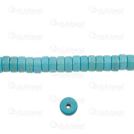 1112-0072-H-06 - Reconstructed Semi Precious Stone Bead Heishi Spacer 6x3mm Beige Turquoise 1.5mm hole (app 90pcs) 16.5'' String 1112-0072-H-06,Beads,Heishi,Fine stones,montreal, quebec, canada, beads, wholesale