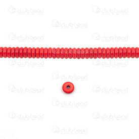 1112-0073-08 - Reconstructed Semi Precious Stone Bead Red Turquoise Rondelle 6x2mm 1.5mm hole (app 130pcs) 16.5'' String 1112-0073-08,Beads,Stones,Others,montreal, quebec, canada, beads, wholesale